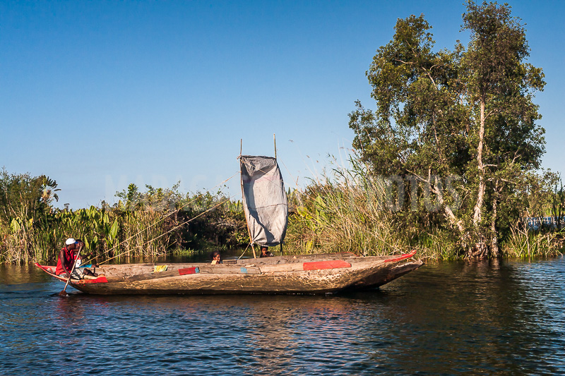 dugout canoe double on the Pangalanes Canal
