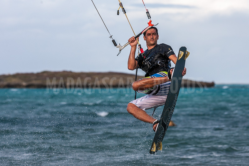 Kitesurfer in the Emerald Sea in Diego Suarez (Antsiranana)