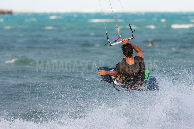 Kitesurfer in the Emerald Sea in Diego Suarez (Antsiranana)