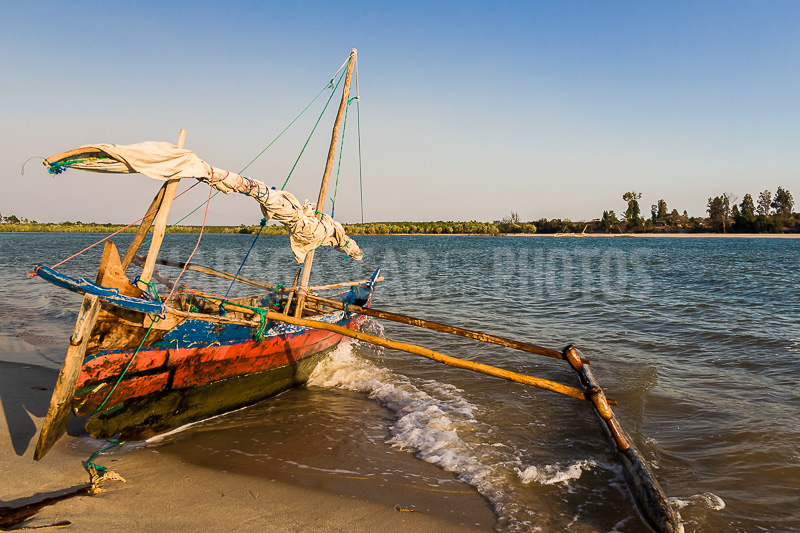 Fishing dugout canoe in Antsanitia (Majunga), Madagascar