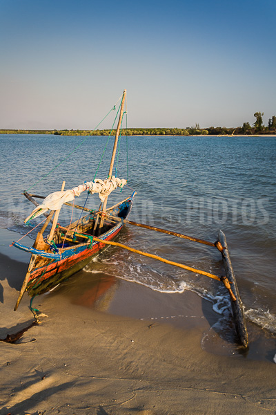 Fishing dugout canoe in Antsanitia (Majunga), Madagascar