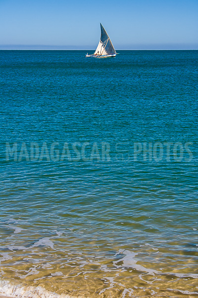 Fishing dugout canoe in Antsanitia (Majunga), Madagascar