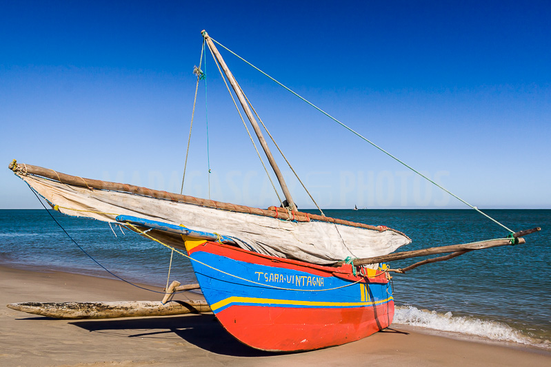 Fishing dugout canoe in Antsanitia (Majunga), Madagascar