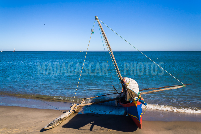 Fishing dugout canoe in Antsanitia (Majunga), Madagascar