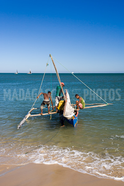 Fishing dugout canoe in Antsanitia (Majunga), Madagascar