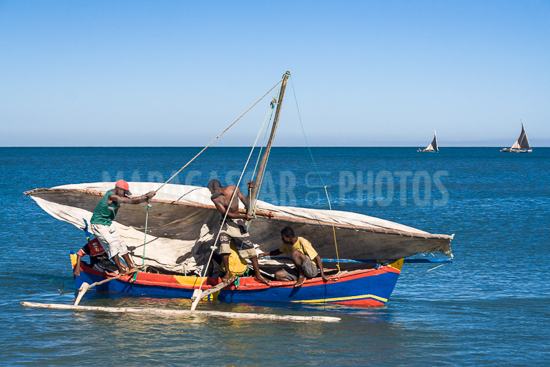 Fishing dugout canoe in Antsanitia (Majunga), Madagascar