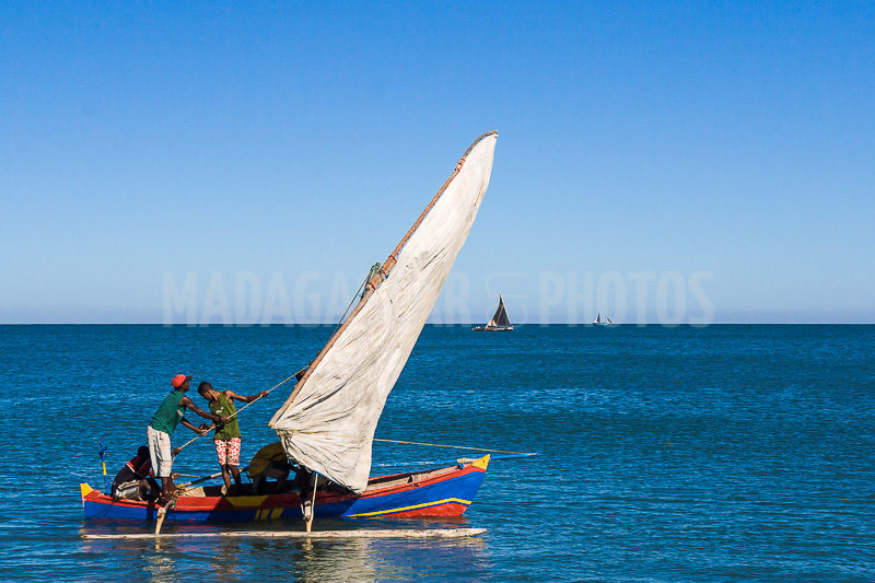 Fishing dugout canoe in Antsanitia (Majunga), Madagascar