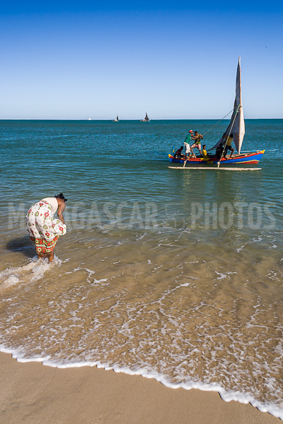 Fishing dugout canoe in Antsanitia (Majunga), Madagascar