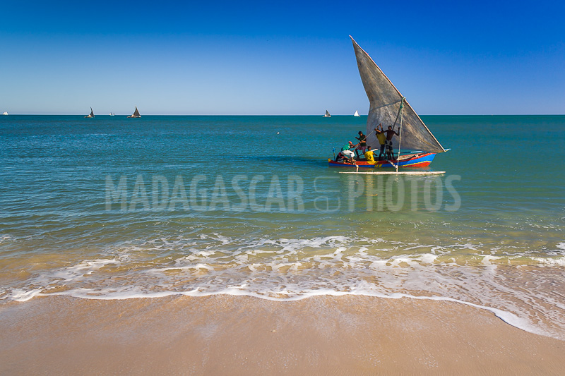 Fishing dugout canoe in Antsanitia (Majunga), Madagascar