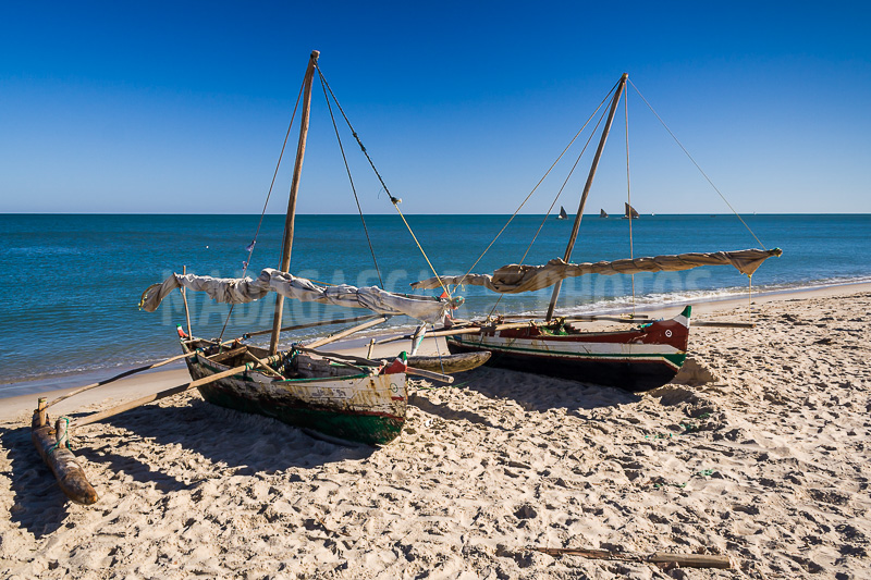 Fishing dugout canoe in Antsanitia (Majunga), Madagascar