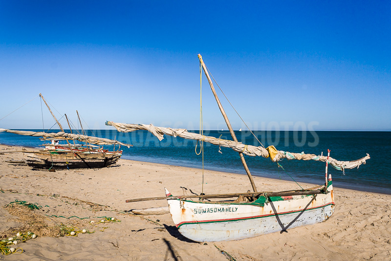 Fishing dugout canoe in Antsanitia (Majunga), Madagascar