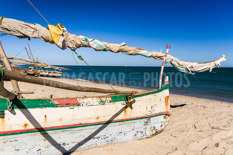 Fishing dugout canoe in Antsanitia (Majunga), Madagascar