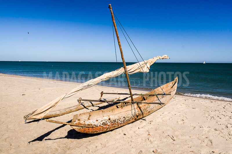 Fishing dugout canoe in Antsanitia (Majunga), Madagascar