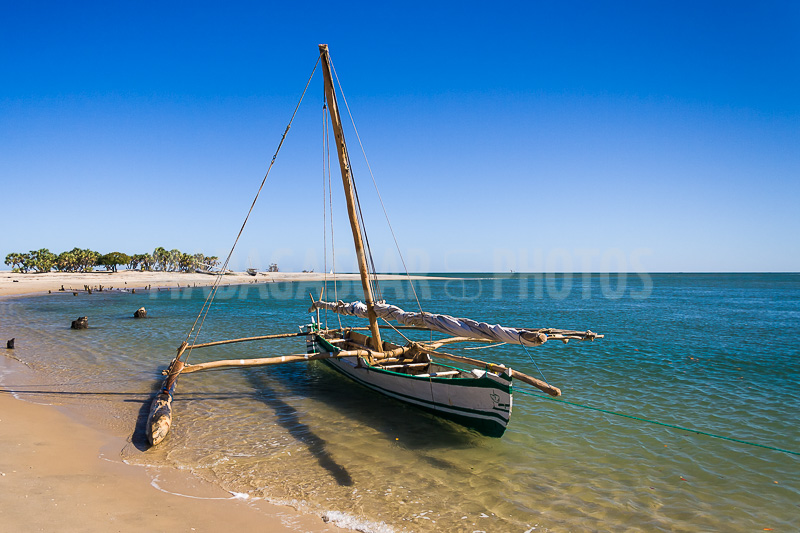 Fishing dugout canoe in Antsanitia (Majunga), Madagascar