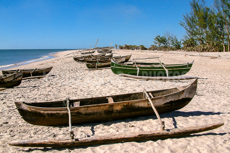 Fishing dugout canoe in Antsanitia (Majunga), Madagascar