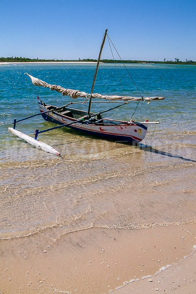 Fishing dugout canoe in Antsanitia (Majunga), Madagascar