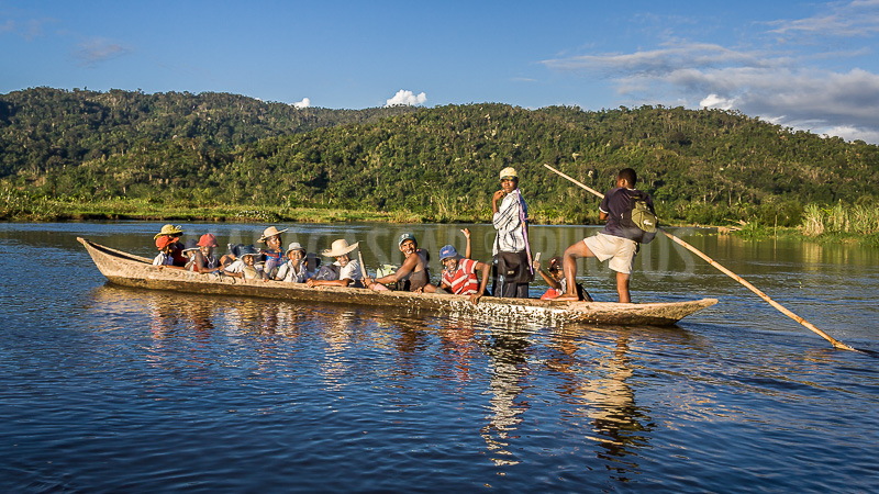 dugout canoe in the canals of Maroantsetra, Madagascar