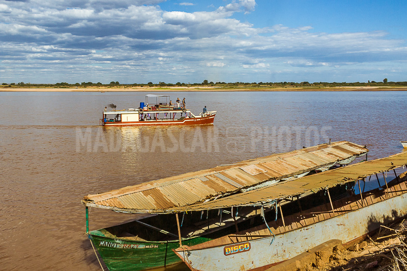 Barge on the Tsiribihina river, Madagascar