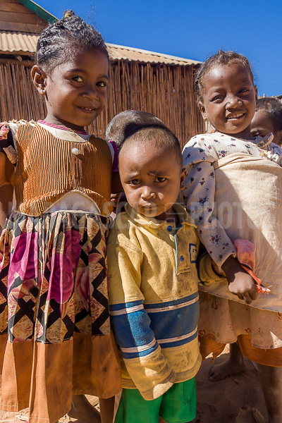 Malagasy children Sakalava, villages of Tsiribihina river, Madagascar